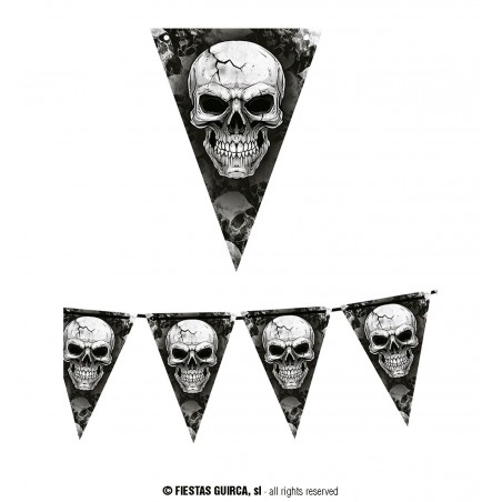 GALLARDETE CALAVERAS 300 CMS 20X30 CM PAPEL